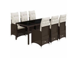 Bistro Set, Bistro Sets Vidaxl Marrom Rattan / Vime (190 X 90 X 75 Cm)