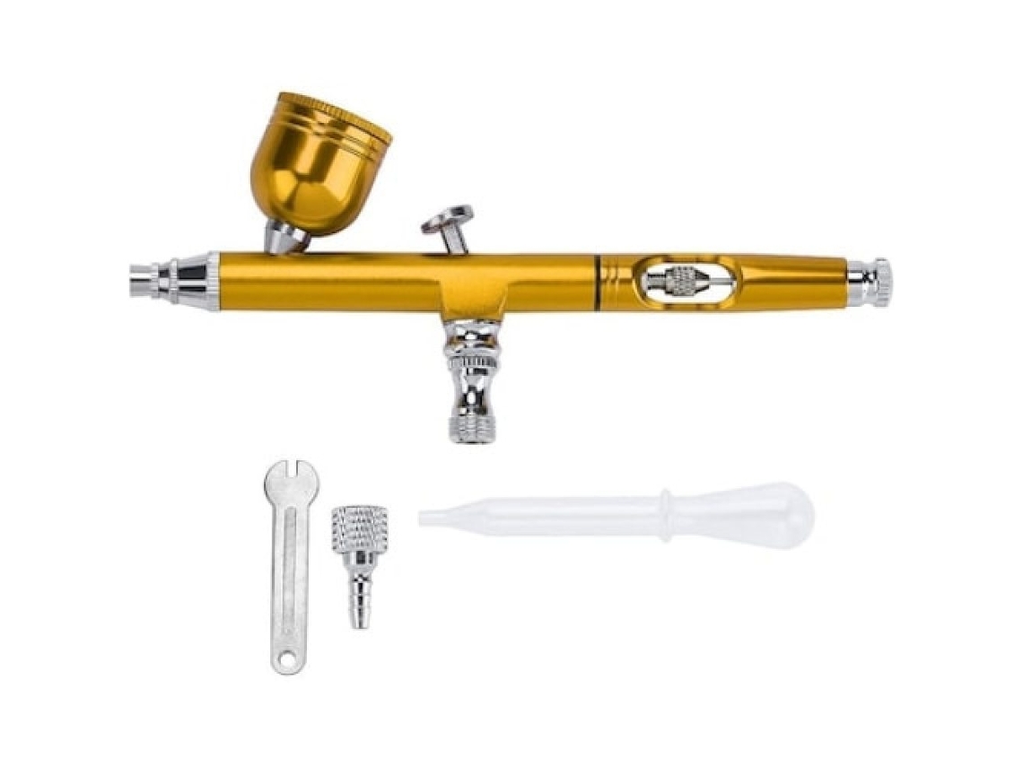 Kit De Aerógrafo De Dupla Ação, Ferramenta Versátil Para Pintura Com Componentes De Alta Qualidade E Amplo Alcance, Portátil E Com Recargas Fáceis.