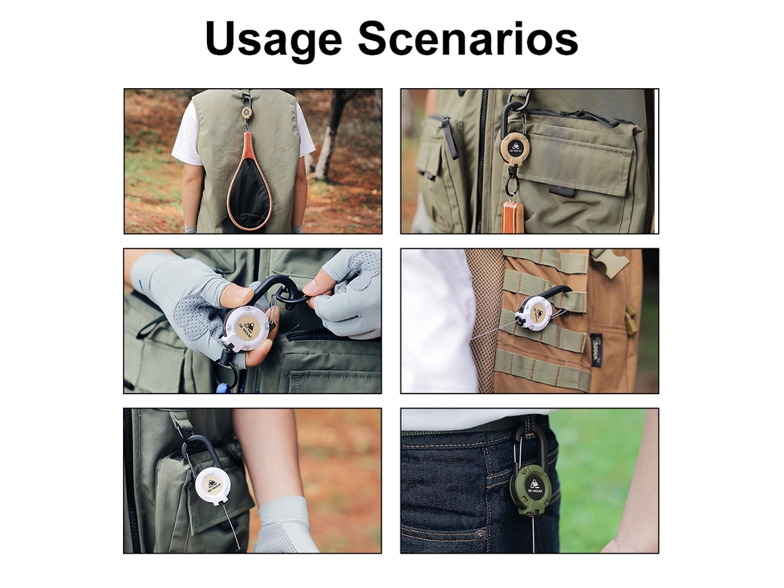 Pulseira Chave Retrátil Aço Multiuso Camping
