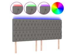 Led Headboard, Led Headboards Vidaxl Cinzeto Tecido (180 X 7 X 118/128 Cm)