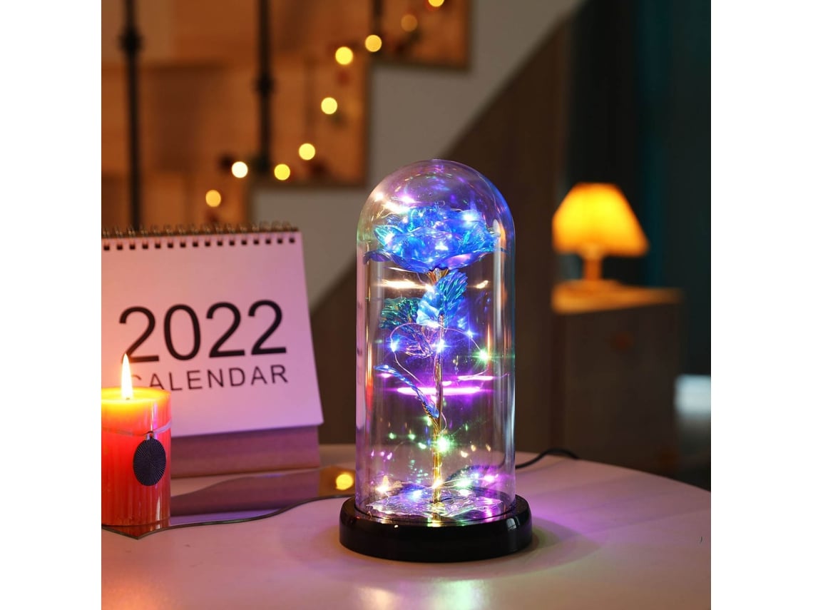 Rose Encantada com Luzes de Led para Amor Eterno