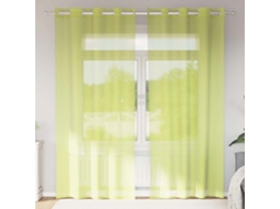 Vidaxl Cortinas De Voile Com Ilhós 2 Pcs Verde-maçã 140x225 Cm