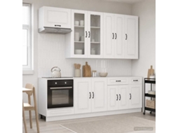 Vidaxl Unidade De Cozinha Kalmar 8 Unid. Branco Brilhante