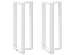 Vidaxl Pés De Mesa De Bar Em Forma De T, 2 Peças, Branco, 50x35x(100-101) Cm, Aço