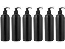 Dispensadores De Loção Reutilizáveis Em Plástico, 500ml, Kit Com 6 Frascos, Fáceis De Apertar, Ideais Para Banheiro E