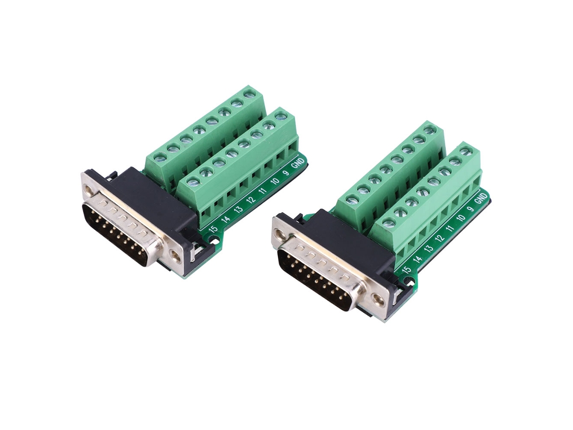 Conector DB15 Macho para Terminal Block Placa com Dentes de Rivetamento S/MARCA