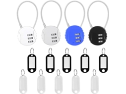 Conjunto De 4 Cadeados Combinação Pequenos Com Cabo, Cadeado