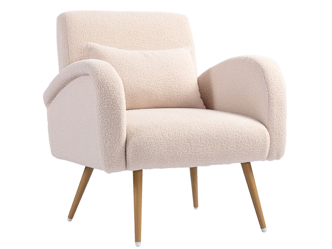 Poltrona Teddy Bege (almofada Lombar Removível, 77x77x83 Cm)