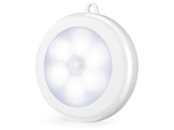 Lurelia Luz Noturna Led Com Sensor De Movimento Pir, 2 Peças, 6 Led, 3 Pilhas Aaa, Branco, Sem Fios
