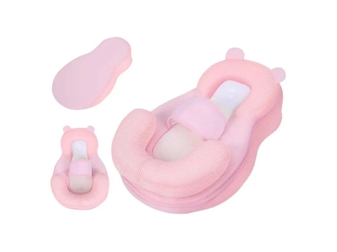 Almofada De Berço 0°/15°/30°, Rosa Para Proteção Anticolisão Elysve