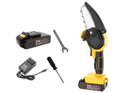Sierra De Cadena Mini Inalámbrica 4 Pulgadas 21v Recargable Para Podar Madera Y Jardinería