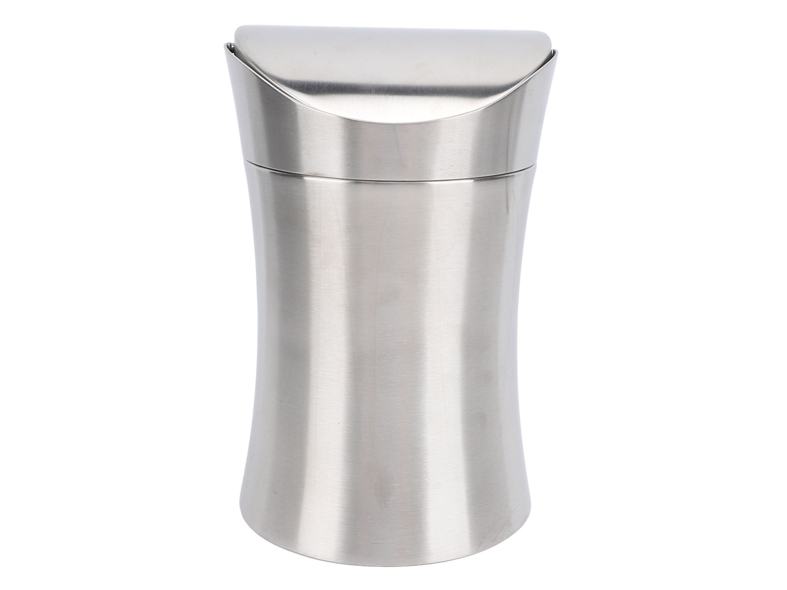 Lixeira de Mesa com Tampa Oscilante Aço Inoxidável 304 Pequena para Casa Escritório Banheiro
