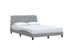 Bed Frame, Bed Frames Vidaxl Cinzeto Tecido (140 X 190 Cm)