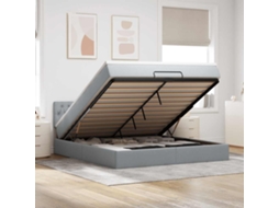 Vidaxl Estrutura de Cama Otomana com Colchão 180x200 Cm Cinzento Claro