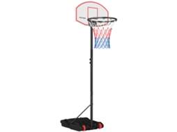 Tabela de basquetebol para exterior, com alvo de dardos ajustável, 210-247 cm, rodas, base rellenable, preto | S/MARCA