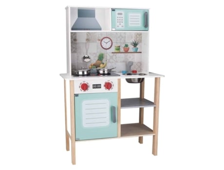 Mi Cocina Infantil De Madera Con Compartimentos Y Utensilios Jucosurp23