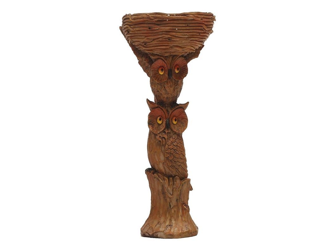 Bebedouro e Comedouro Nova LINE decorativo de coruja em polirresina