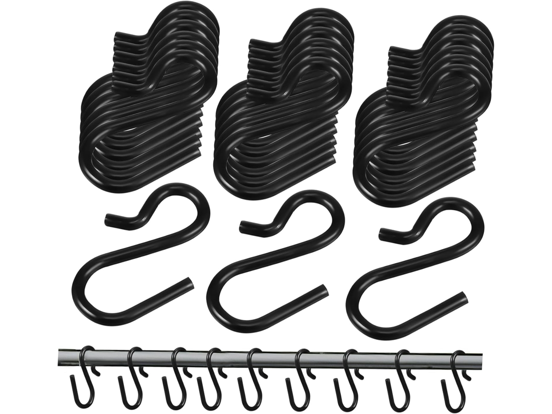 Inoomp Ganchos De Ferro Preto Em Formato S Para Pendurar Roupas, 120 U