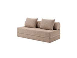Sofá Modular 3 Lugares Convertível Veludo Listado Taupe SKOFFA