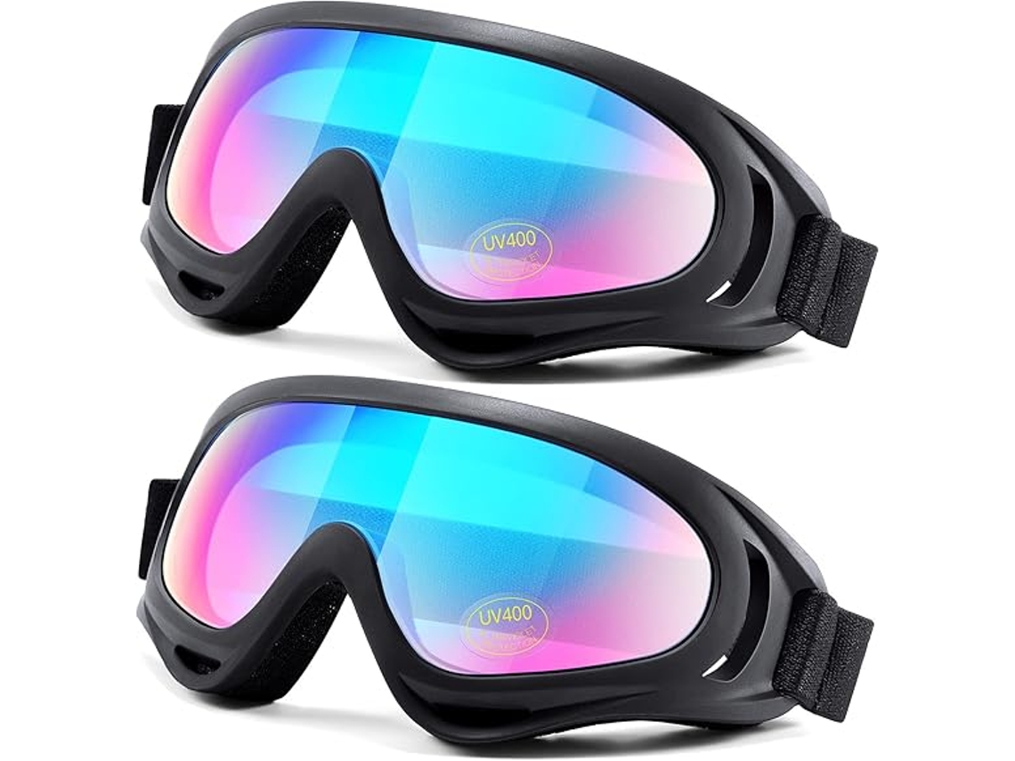 Pacote Com 2 Óculos De Esqui, Óculos De Snowboard Compatíveis Com Crianças, Adolescentes, Meninos, Meninas, Homens E Mulheres, Óculos De Motocicleta