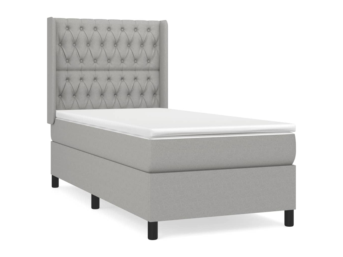 Cama com Molas/colchão 90x200 Cm Tecido Cinza claro MAISON EXCLUSIVE