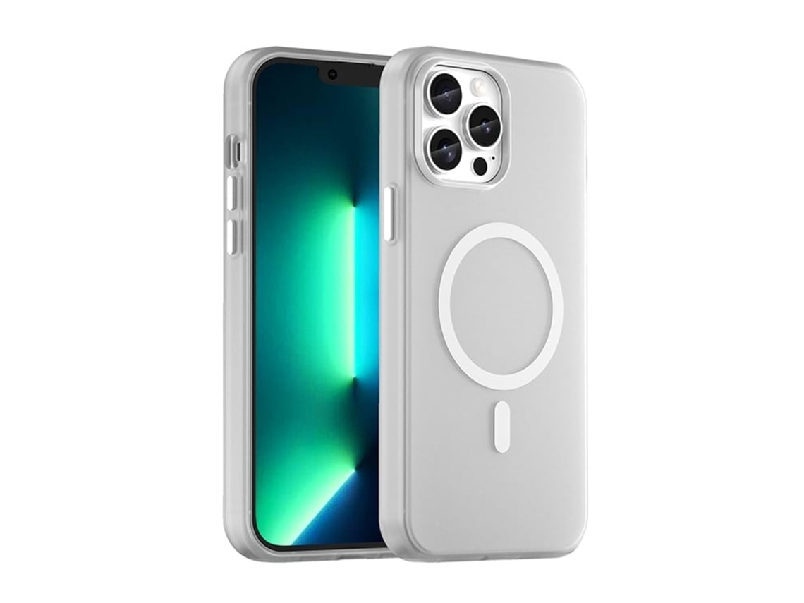 Capa Híbrida Translúcida Para Iphone 12 Pro Max - Tpu E Pc Com Magsafe | Fosca - Branca