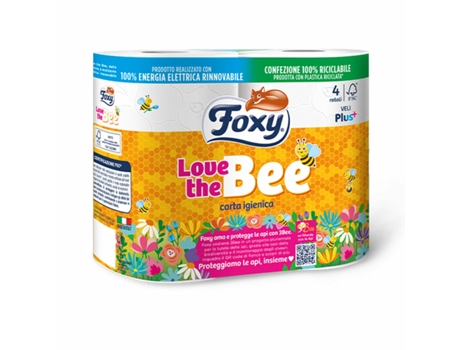 HIGIENICO LOVE THE BEE 4 ROLLOS