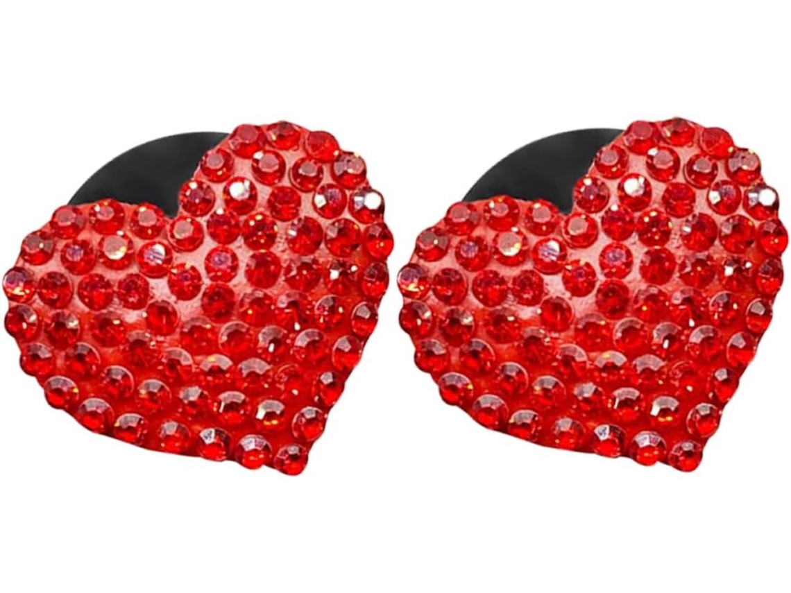 Clips De Ventilação Em Vidro Vermelho Em Formato De Coração - Decoração Sofisticada