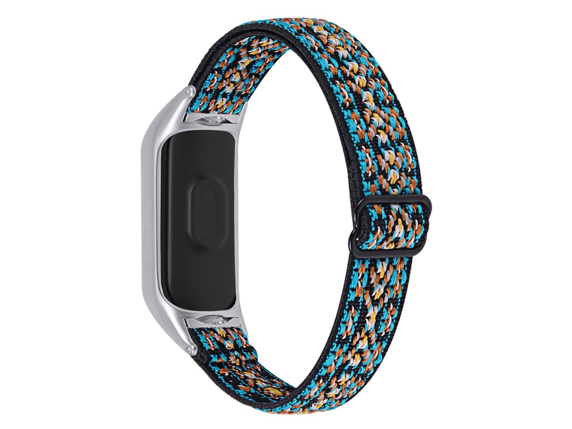 Bracelete de Nylon Elástico Trançado Ajustável para Xiaomi Mi Band 7 Estilo 4
