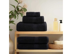 Vidaxl Toalha De Convidado Solund 10 Unid. Preto 15 X 21 Cm 550 Gsm