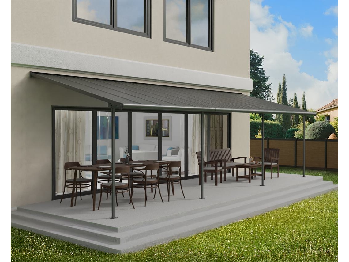 Pérgola CANOPIA Capri Cobertura para Terraço de Aluminio 3X9.2 m Cinza