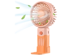 Ventilador Leve 2 em 1 de Mão e Mesa, 3 Velocidades, Base Incluída, Usb Recarregável, Ideal para Viagem, Interior Exterior, Fácil Uso STELASPLEN