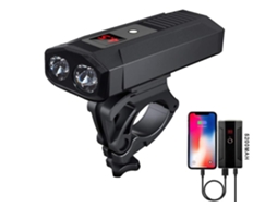 Farol Bicicleta 2400lumens Ip65 Banco Alimentacao Usb Preto Yizhood