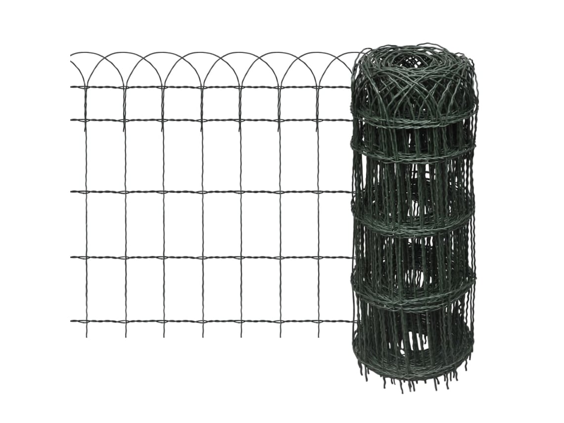Garden Border Fence Vidaxl Verde Ferro (10 X 0.65 M)
