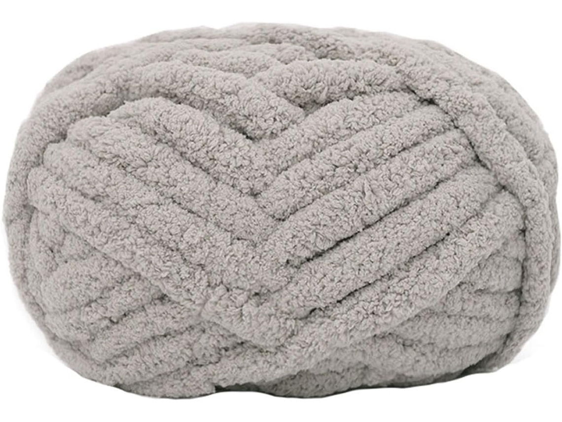 Fios De Chenille Grossos Para Cobertores Tricotados À Mão, Fio Jumbo Grande Supermacio Aquaforge (cinza)