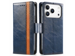 Capa Caseneo Para Iphone 17 Pro Em Couro Sintético - Azul