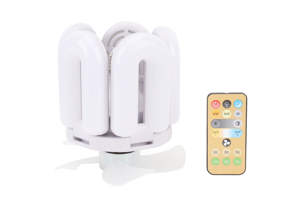 Vento de Teto E27 Luz 5 Pás 3 Velocidades Dimmer Sala Quarto