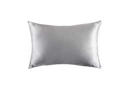 1 Fronha De Seda Dupla Face Com Zíper Invisível - Cinza Prateado - 51x66cm (20x26 Polegadas)