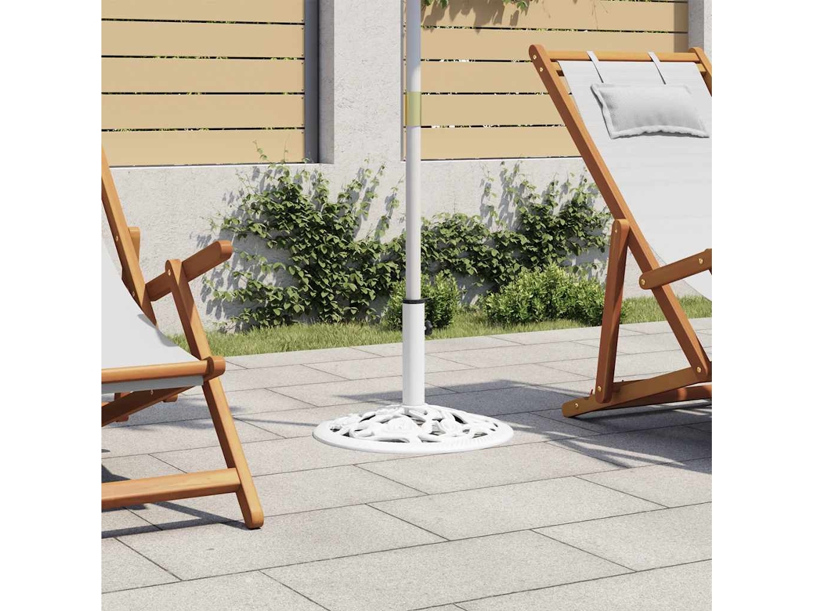 Vidaxl Base Para Guarda-sol 12 Kg 48 Cm Ferro Fundido Branco
