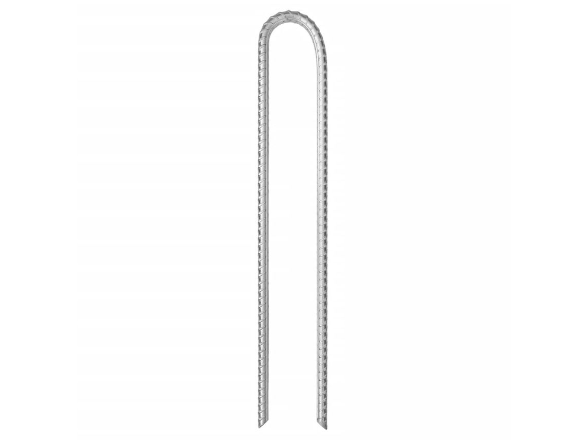 Conjunto de 12 estacas de tenda em forma de U, 37 cm Ø10 mm, aço galvanizado, EXCLUSIVO DA MAISON