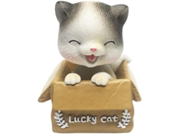 Figura De Resina Gato Com Cabeça Móvel Para Decoração De Interior De Carro Presente Para Automóvel
