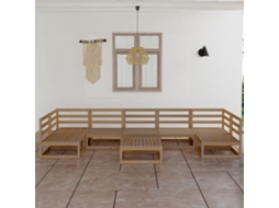 Conjunto Lounge Jardim Pinho Maciço 8 Pcs Dkd Home Decor