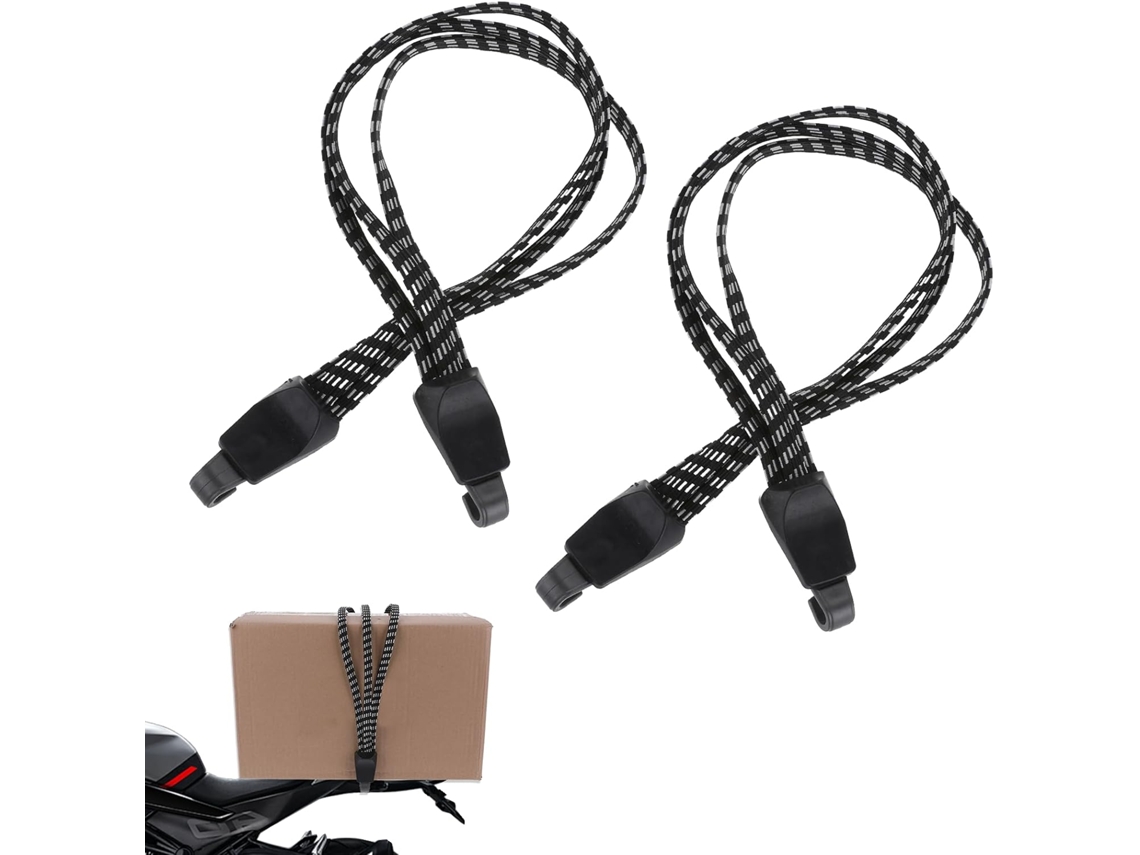 Conjunto de 2 cintas de amarração para bicicleta com ganchos, cintas ajustáveis para bagageiros, corda elástica para bicicleta.
