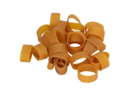 Conjunto com 60 unidades de elásticos industriais de borracha resistentes ao envelopamento, ecológicos e com forte elasticidade.