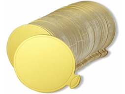 Papel Forno Lurelia, 100 Unidades, Redondo, Dourado, Para Forno E Pastelaria