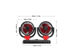 Laxiscreed Ventilador De Carro Dobrável Com Duas Cabeças, 24v, Motor Brushless E Rotação 360°