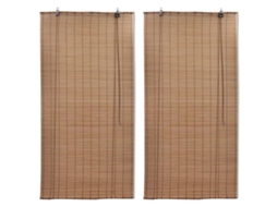 Vidaxl Estores De Rolo 2 Pcs 150 X 220 Cm Bambu Castanho