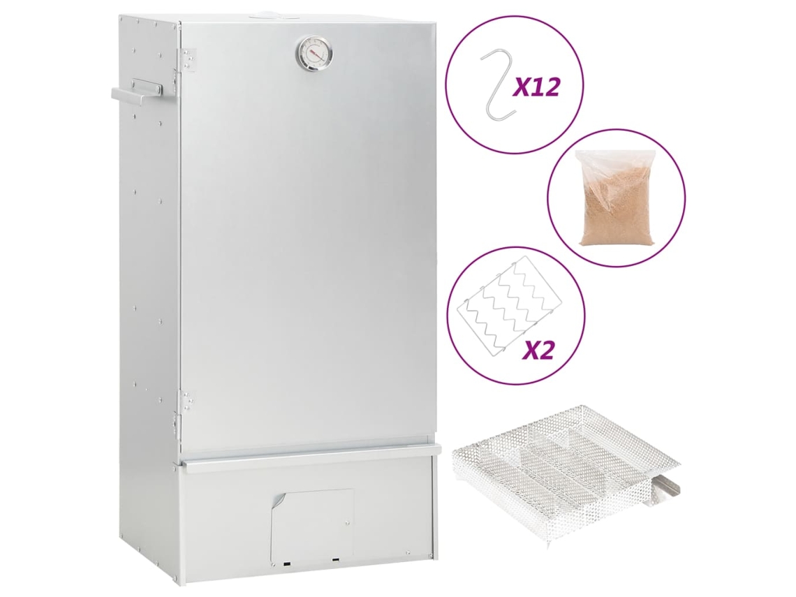 Vidaxl Defumador P/ Churrasqueira C/ Gerador Fumo Frio Aço Galvanizado