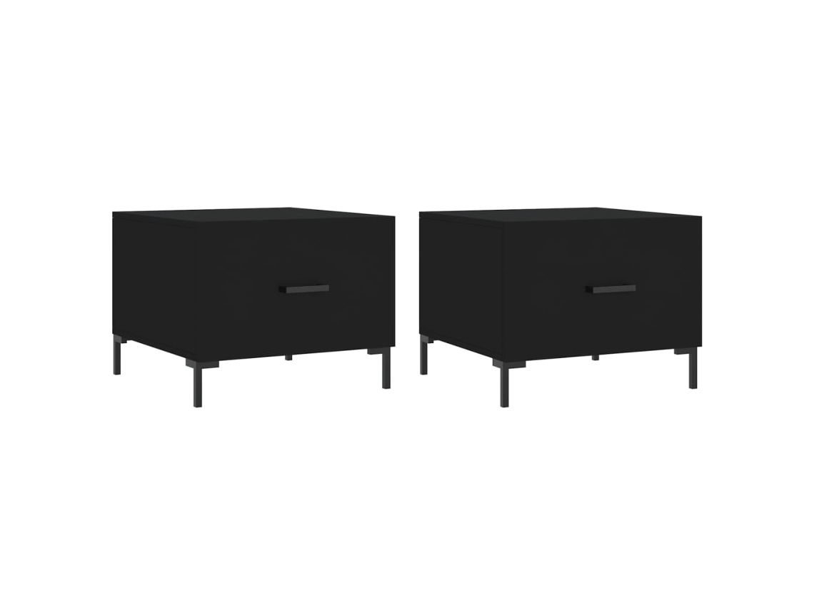 Conjunto de Mesas de Centro 2 Pcs Madeira Processada Preto MAISON EXCLUSIVE (50x50x40 cm)