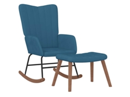 Cadeira de baloiço VIDAXL Azul Veludo (61x78x98 cm)